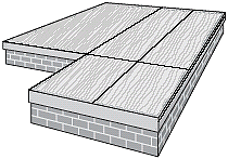 sheets of  plywood nailed to floor joists